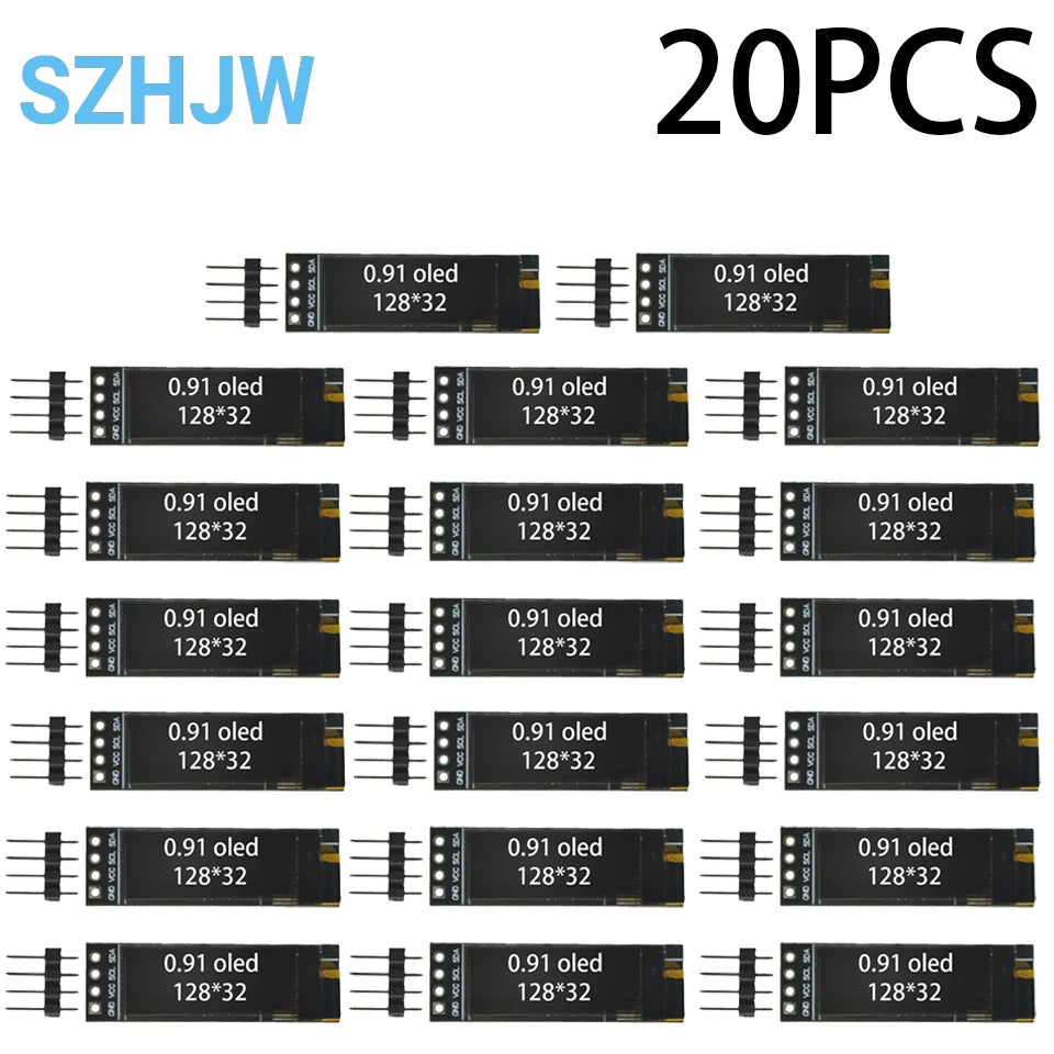 0.91 Inch 128x32 IIC I2C White / Blue OLED LCD Display DIY Module SSD1306 Driver IC DC 3.3V 5V for Arduino