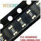50pcs 1206 PPTC Resettable Fuse TLC‑NSMD020 0.2A 24V 200MA Self‑Recovery Fuse SMD PolySwitch Overcurrent Protection Fuse