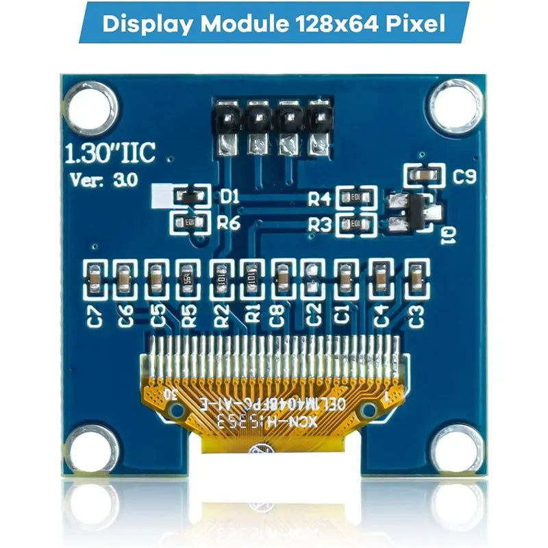 1-10PCS 1.3" OLED Display Module White/Blue Color Drive Chip SH1106 128X64 1.3 inch OLED LCD LED IIC I2C Communicate