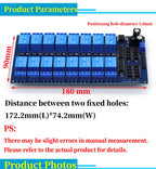 16 Channel Relay Shield Module DC 5V 12V 24V with Optocoupler LM2576 Microcontrollers Interface Power Relay For Arduino DIY Kit