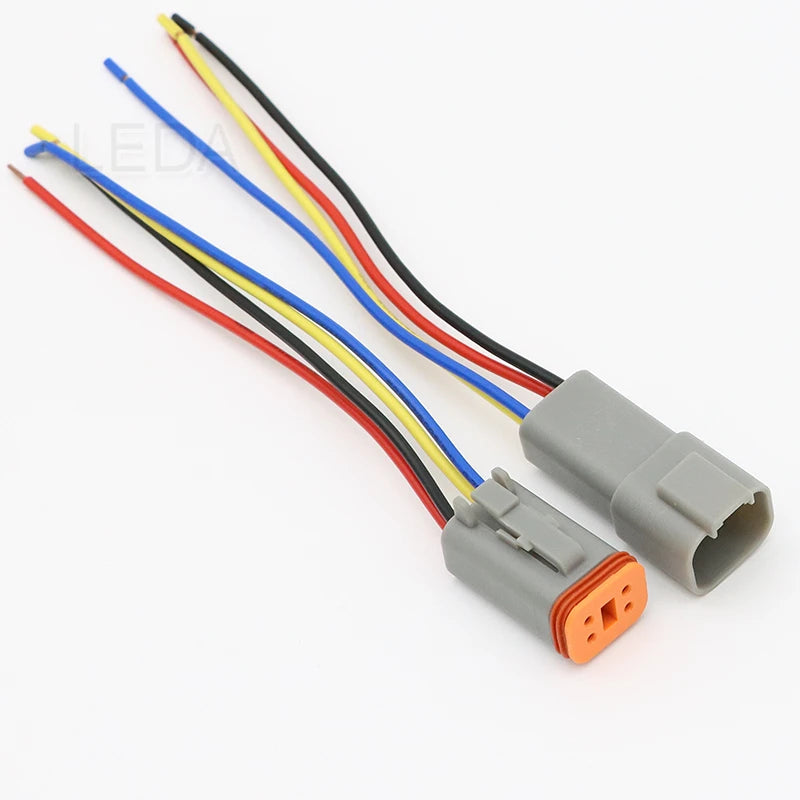 1Pcs DT Waterproof Automotive Connector With 15cm Wiring DT06-2S/DT04-2P 3P 4P 6P 8P 12P Male Female Plug Socket For Automobile