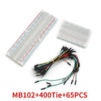 MB102 Breadboard ZY-204 400 Tie Point Solderless PCB Test Bread board Dupont Line Kit 20/40Pin 10/15/20cm Diy Electronic Kits