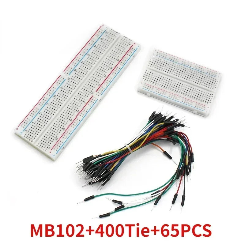 MB102 Breadboard ZY-204 400 Tie Point Solderless PCB Test Bread board Dupont Line Kit 20/40Pin 10/15/20cm Diy Electronic Kits