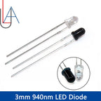 LAUBEI 20pcs/Set - 3mm & 5mm 940nm Infrared LEDs and IR Receivers Kit - for Remote Control Applications