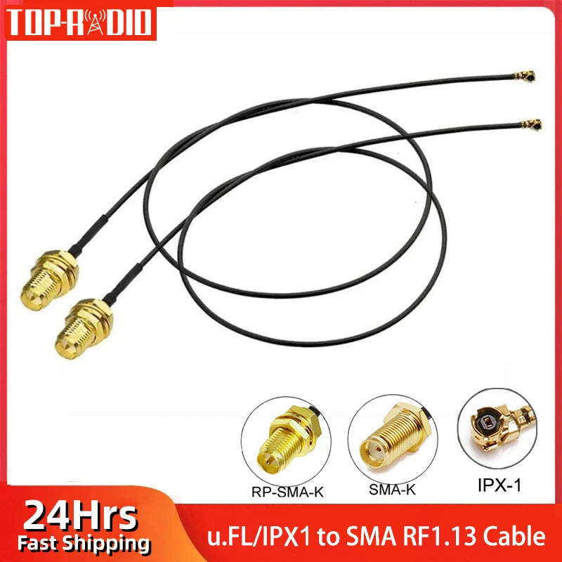 U.FL IPX IPX1 UFL to RP-SMA Female Bulkhead Antenna WiFi Pigtail SMA Connector 1.13 Cable For PCI Card Wireless Router