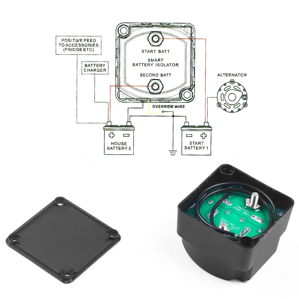 Dual Battery Smart Isolator 12V 140 Amp Voltage Sensitive Relay VSR Smart Switch for Car ATV UTV Boats RV's Camper Truck
