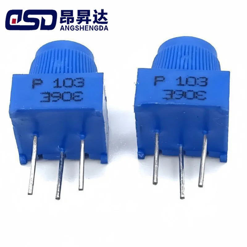 5PCS 3386P 10K 1k 2k 5k 10k 20k 50K 100K 200K 500K 1M Through Hole Trimmer Potentiometer Cermet Turn Top Adjustment