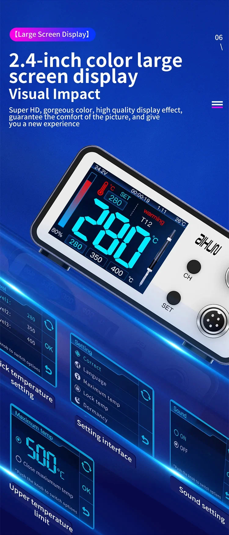 AIXUN T3A/T3B  Intelligent Soldering Station Support T12/T245/T210/115 Handle Soldering Iron Tips Electric Welding Iron Station