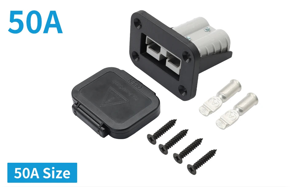 OMCH 1/2/5PCS 50A/120A/175A For Double Pole Plug Connector with Mount Bracket Panel Cover For Boat Truck Cable Connectors Plug