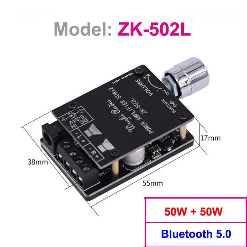 2*100W Bluetooth 5.0 TPA3116D2 Audio Power Amplifier Stereo HiFi Class D Digital TPA3116 Home Theater AUX Mini Music AMP