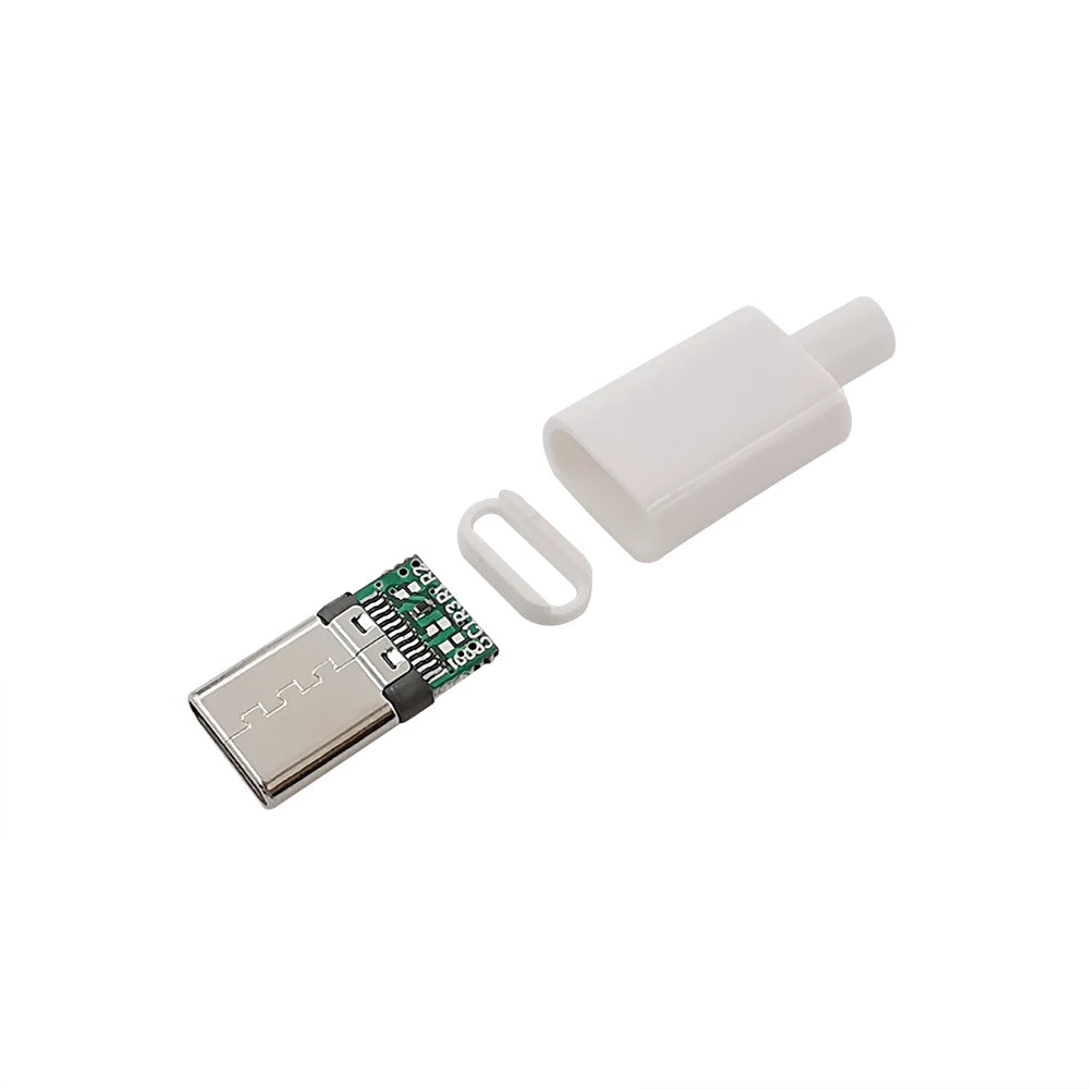 5/10Pcs Type C USB 3.1 Connector Welding Male Plug 24Pin DIY Data Cable Accessories Data line interface Black and White
