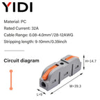 5pcs/lot Splitter Cable Push-in Lever Connection Terminal Block 1 In Multiple Out Combined Compact Quick Splice Wire Connector