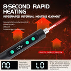 JCD Wireless Soldering Iron Portable 180-450 °C Adjustable Temperature built-in battery with 3Tip Soldering Tool Kit USB-5134