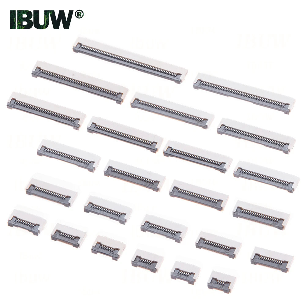 10pcs/lot 4P 6P 8P 10P 12P FPC FFC For Flat Cable Connector 0.5mm 1mm Pitch Under Clamshell Socket 14P 16P 20P 22P 24P 30P 40P