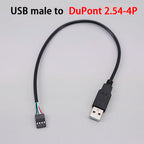 USB Male Female Terminal Data Line To Head JST 1.25/ZH1.5/PH2.0/XH2.54-4Pin Adapter Extension Touch Screen Cord