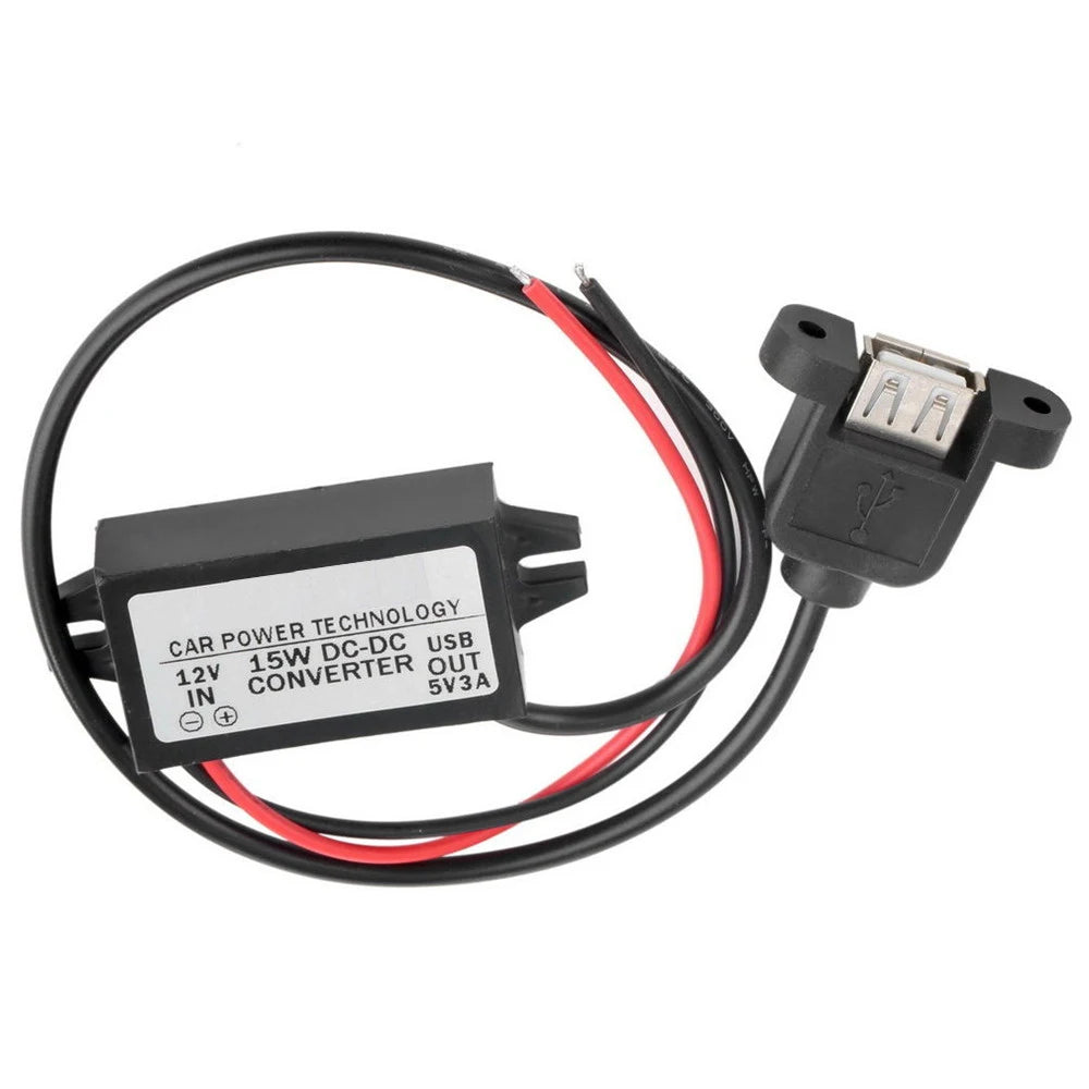 DC-DC Step Down Module Power Converter 12V to 5V 3A Wire/Dual Ear USB /Type C/dual USB/Adapter USB-A Female Connector Waterproof