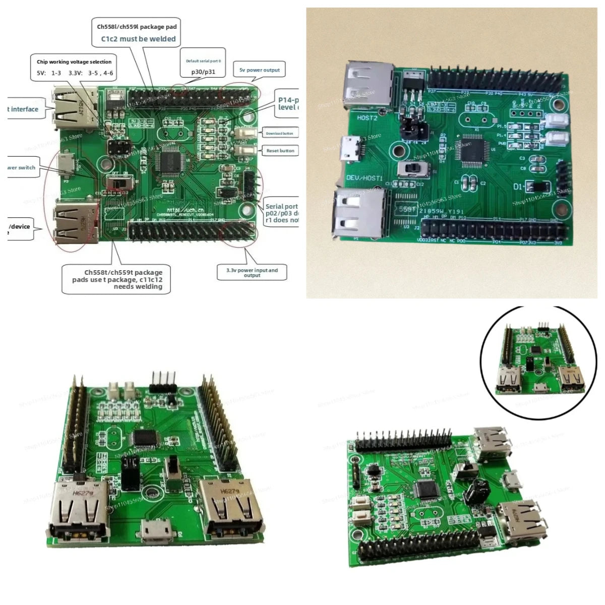 CH559 51 architecture USB host microcontroller learning board, 8051 kernel embedded teaching development board