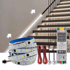 24V Running Water Flowing LED Strip Light 2in 1 PIR Motion Sensor Stair Controller for WS2811 Pixel Chasing Effect Tape Lamp