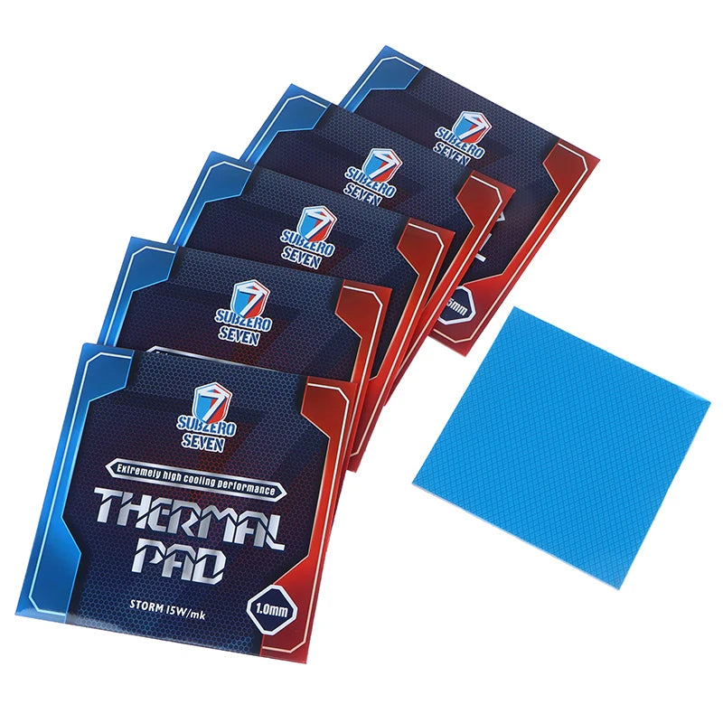 SubZero Seven-Thermal Pad 15W/mk Silicone Heat Dissipation Pad (0.5mm/1.0mm/1.5mm/2.0mm/2.5mm/3mm) for Electronics Cooling