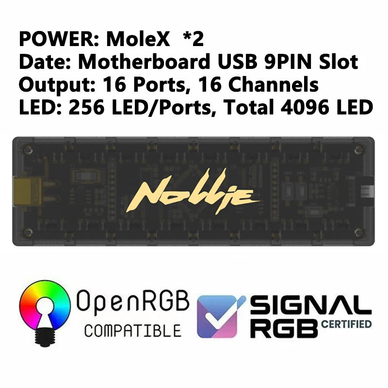 Nollie SignalRGB OpenRGB Universal Addressable 5V 3PIN ARGB Asynchronous Controller HUB For Computer PC Cooling Fans Light Strip