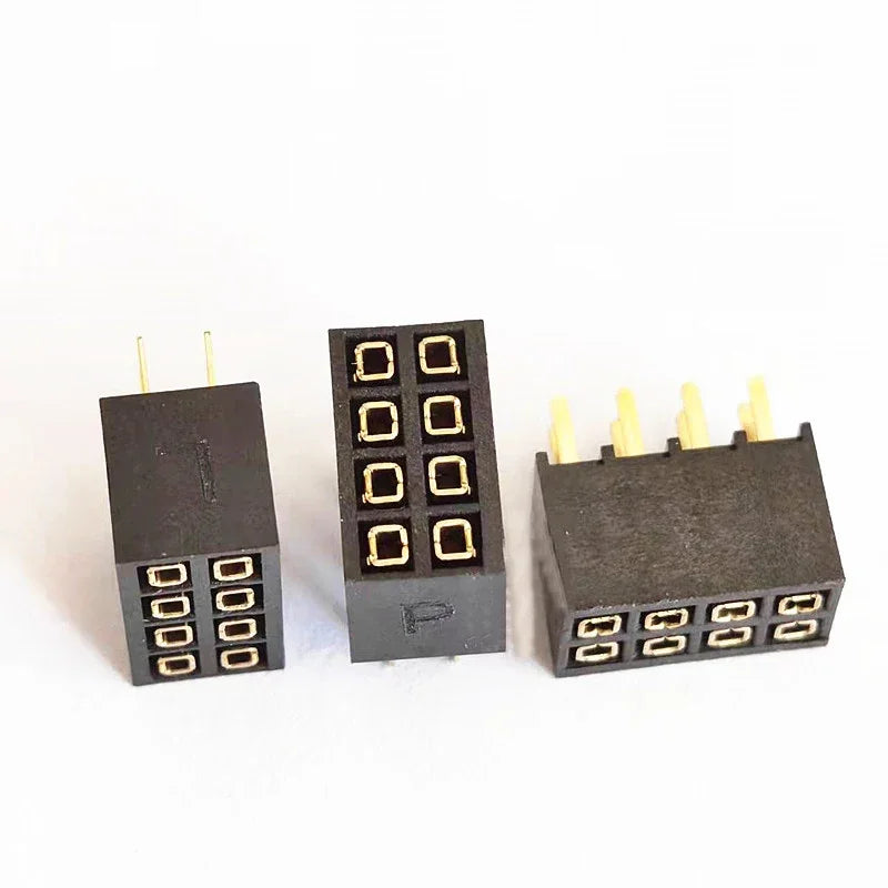 20pcs 2.54mm Pitch 2x4P 5P 8P 10P 20P 40Pin Straight Vertical PH6.8mm Double Row Square Female Pin Header Socket Connector