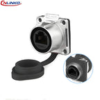 CNLINKO M24 Waterproof IP68 Circular RJ45 Connector 8P8C Cat6 Male/Female Panel Mount for Industrial Automation Marine & Outdoor