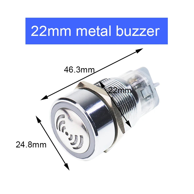 16/19/22mm LED Flash Buzzer 12V 24V 220V Intermittent Sound Alarm Indicator Light Signal Lamp Flash metal Buzzer Waterproof IP65