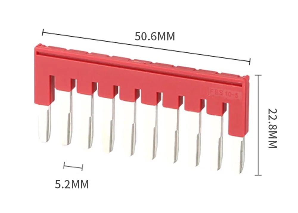 5Pcs FBS10-5 Jumpers Seat DIN Rail Terminal Block Accessories 2.5mm PT ST FBS2-5/3-5/4-5/5-5 Plug-In Bridge for Electrical