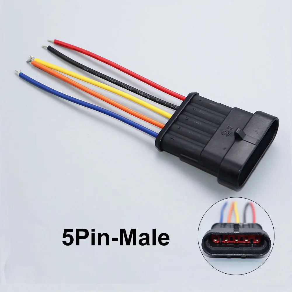 YanXi AMP 1/2/3/4/5/6 Pin Way Waterproof Electrical Auto Connector Male Female Plug with Wire Cable Harness For Car Motorcycle