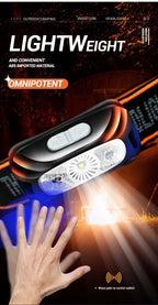 Mini Rechargeable Sensor Headlamp with Powerful COB LED USB Head Flashlight for Fishing Camping - Front Lantern Torch Headlights