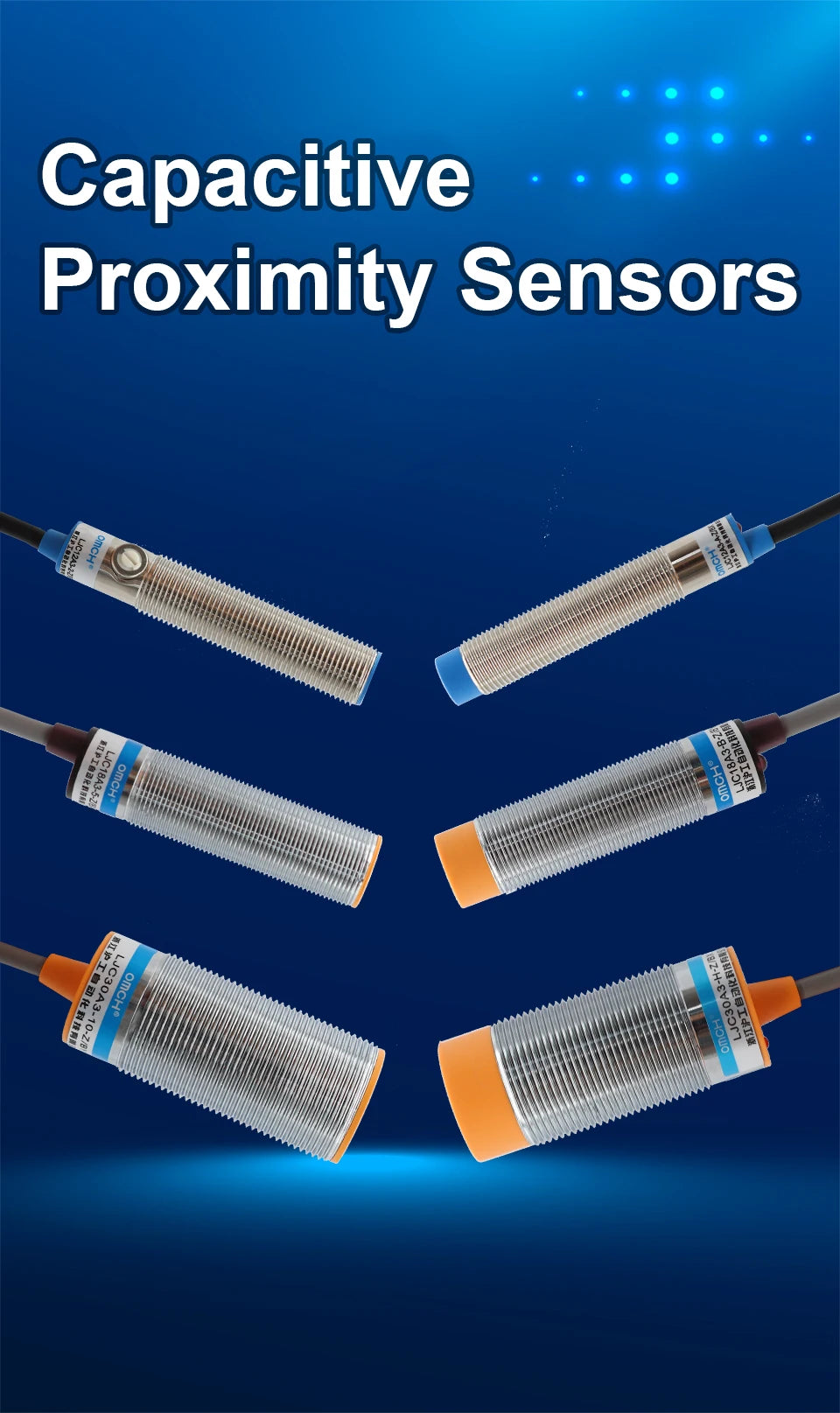 OMCH Capacitive Proximity Sensor LJC 12 18 30MM Detection Distance 2/5/10/20MM PNP NPN NO NC Cylindrical Proximity Sensor Switch