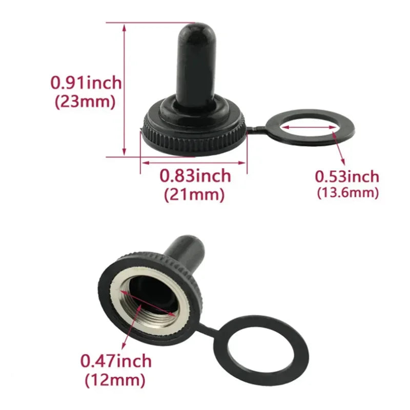 5Pcs Heavy Duty Car Boat Rocker Toggle Switch 15A 250V 2Pin SPST ON/OFF Rocker Switches with Waterproof Boot Spst Rocker Switch