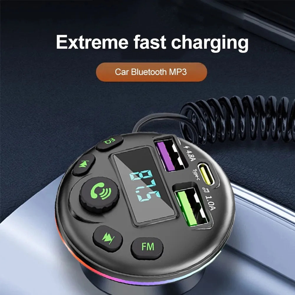3 in 1 Charge Cable Car Bluetooth  FM Transmitter MP3 Modulator Player Handsfree Audio Receiver
