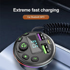 3 in 1 Charge Cable Car Bluetooth  FM Transmitter MP3 Modulator Player Handsfree Audio Receiver