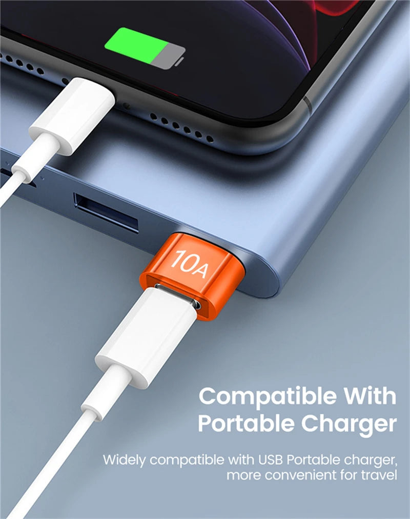 10A USB 3.0 To Type C Mini Fast Transfer USB Type C Female To USB PD Adapter Suitable for Mobile Computer Car Charger Converters