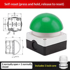 1 Set Mushroom Head Self-Locking/Resetting 1NO Foot/Hand Control IP65 Emergency Stop Button Switch For Industrial Safe