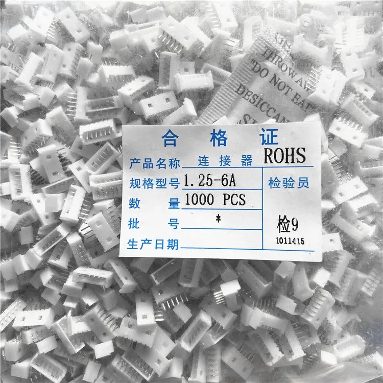 100pcs 1000pcs Straight 1.25mm 2P/3P/4P/5P/6P/7P/8P/9P/10P Micro Vertical PCB DIP Wire Connector Male Pin Header Wafer