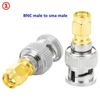 2PCS SMA To BNC Q9  Male Female Disc RF Adapter Center Flange&Bulkhead Connector 50ohm Wire Terminals Brass Nickel Plating