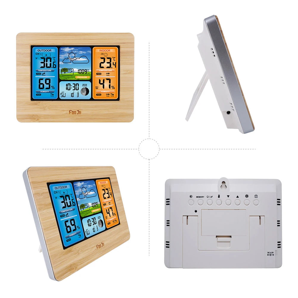 LCD Digital Weather Station Thermometer Hygrometer Barometer Alarm Clock Weather Forecast Wireless Sensor Home Hygrothermograph