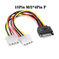 20cm Power 6Pin 8Pin 4Pin 15Pin SATA Male to 4Pin IDE Molex Female 15Pin SATA Female Power Cable Computer Cable 6Pin To 8Pin