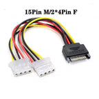 20cm Power 6Pin 8Pin 4Pin 15Pin SATA Male to 4Pin IDE Molex Female 15Pin SATA Female Power Cable Computer Cable 6Pin To 8Pin