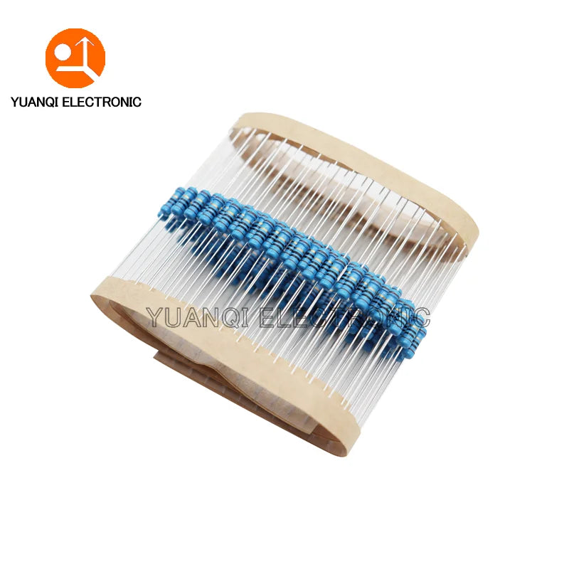 50pcs 1/2W Metal film resistor 0R-4.7M 0.1R 150R 200R 240R 470R 1K 2.4K 4.7K 10K 24K 51K 750K 0.1 0.22 100 300 470 ohms 0.5W