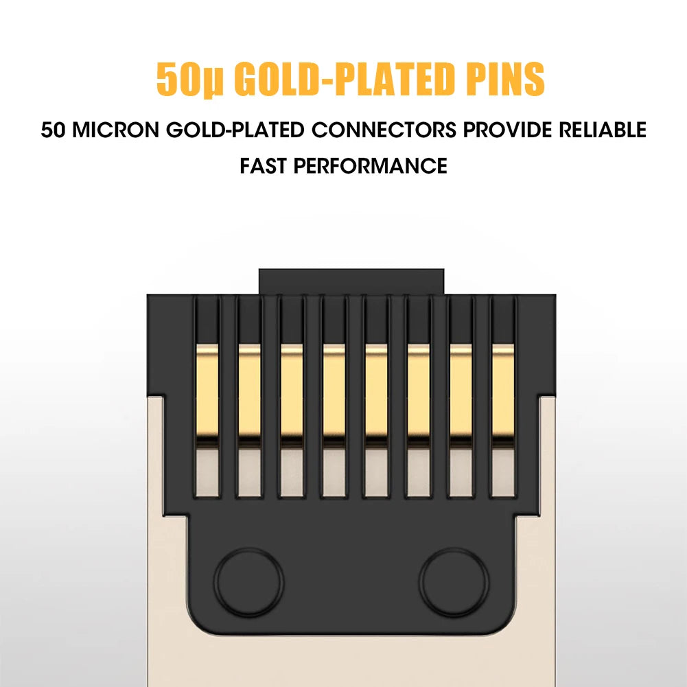 Metal Shielded Tool Free Easy Termination Plug CAT6A/CAT7/CAT8 Gold Plated Field Termination Connector RJ45 Network Connector