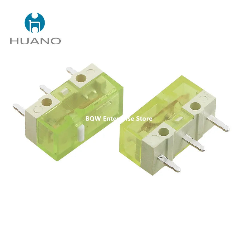 10Pcs New HUANO Mouse Switch Button Yellow Green Purple Transparent White Dot- 90M 100M 120 Million Click Lifespan