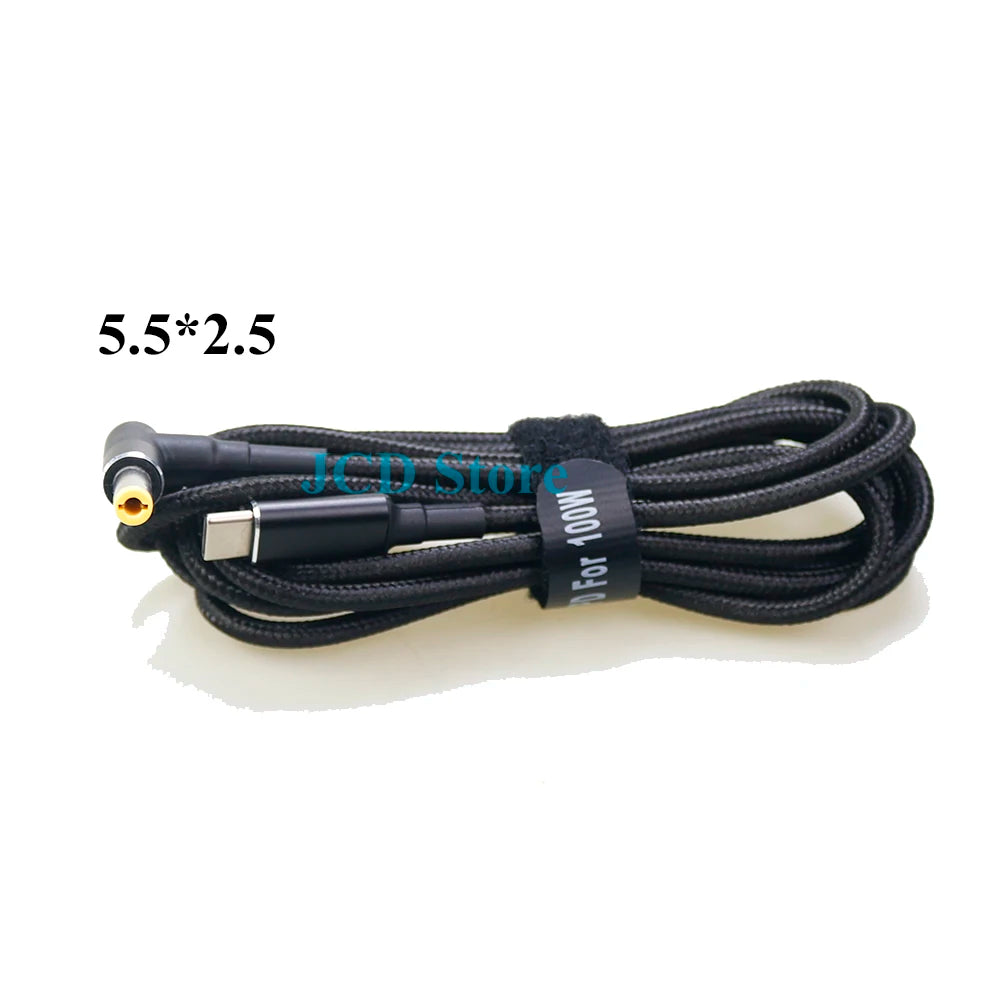 1PCS 100W 5A PD to DC 5.5*2.1 5.5*2.5 7.4*5.0 4.5*3.0 Decoy Trigger Adapter Cable TYPE-C PD Decoy Line Charging Notebook Charger