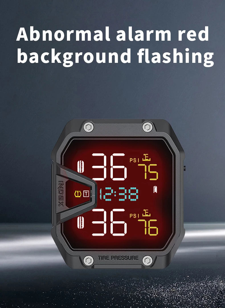 Yangood TMPS Motorcycle Tire Pressure Sensor Waterproof LCD Color Display Real-Time Safety Tire Pressure Monitoring System