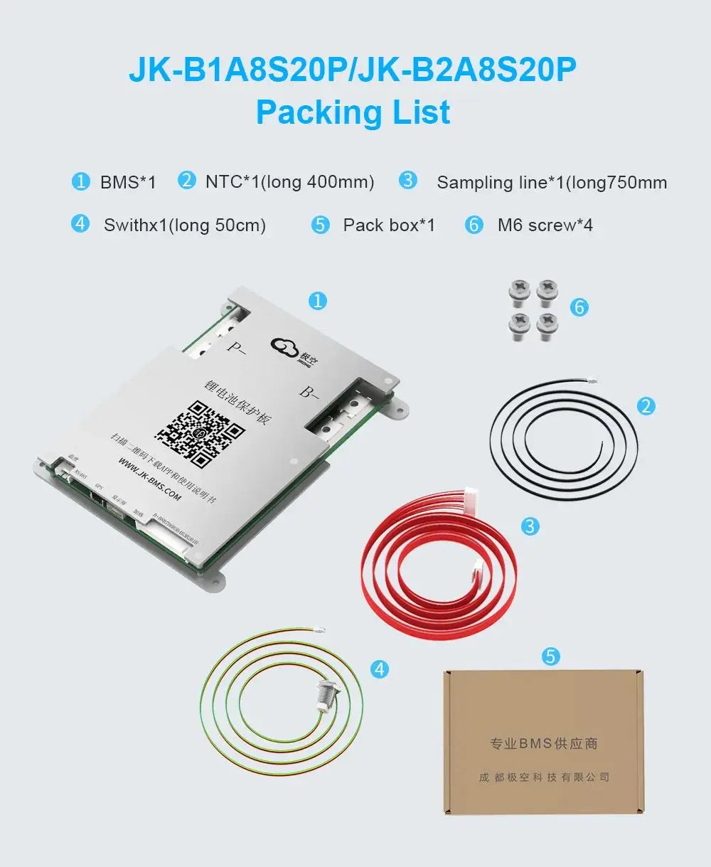 JK SMART ACTIVE BMS B1A8S10P 4S 5S 6S 7S 8S Smart Bms 100A Lifepo4 Li-Ion LTO Battery Active Balance 1A BT CANBUS Heat RS485