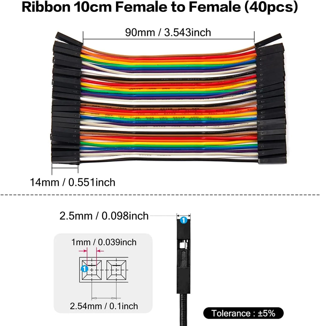40PIN 20/10CM Dupont Cable Male to Male Female Jumper Wire for Arduino DIY Kit 3 Different Connections for Electronics Projects