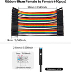 40PIN 20/10CM Dupont Cable Male to Male Female Jumper Wire for Arduino DIY Kit 3 Different Connections for Electronics Projects