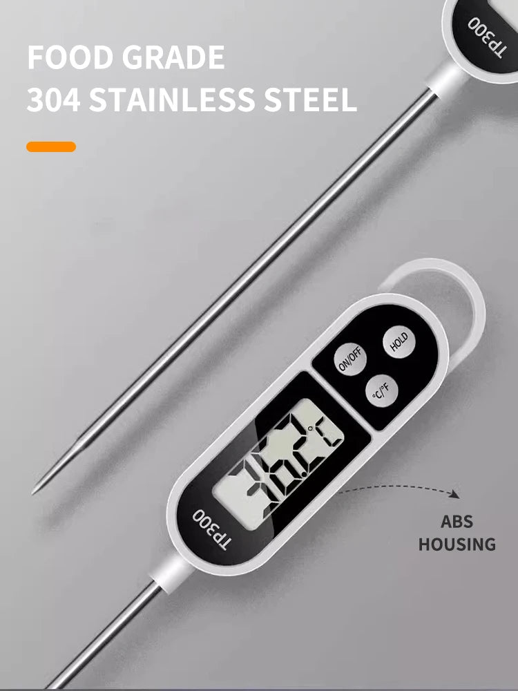 Stainless steel probe cooking food, barbecue stove, water, milk, oil, liquid meat, digital kitchen thermometer kitchen tools